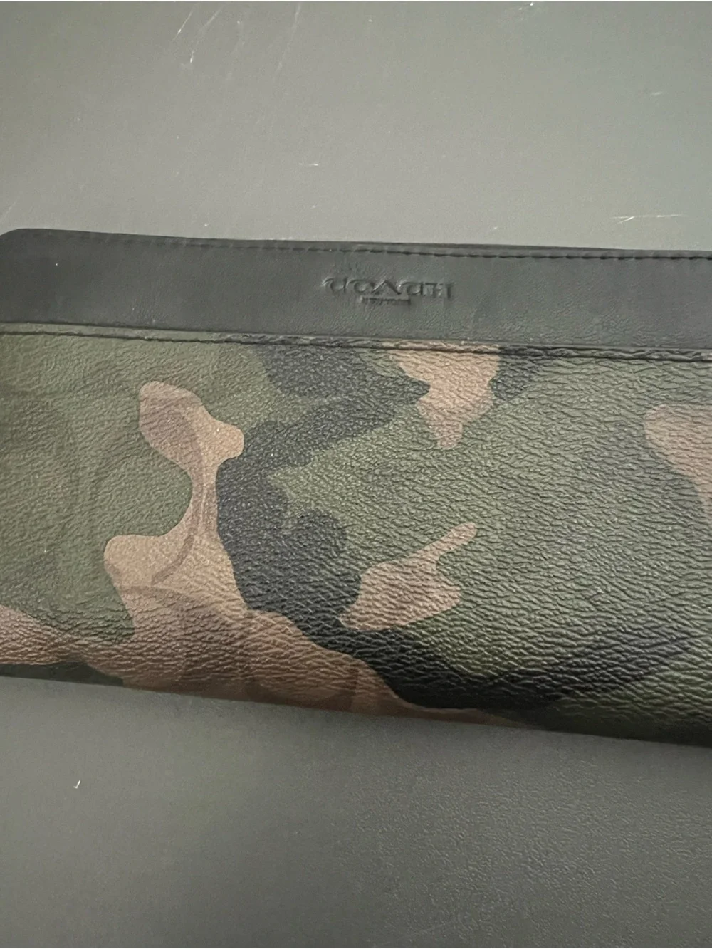 Coach Accordion Zip Wallet Signature  Camo Print